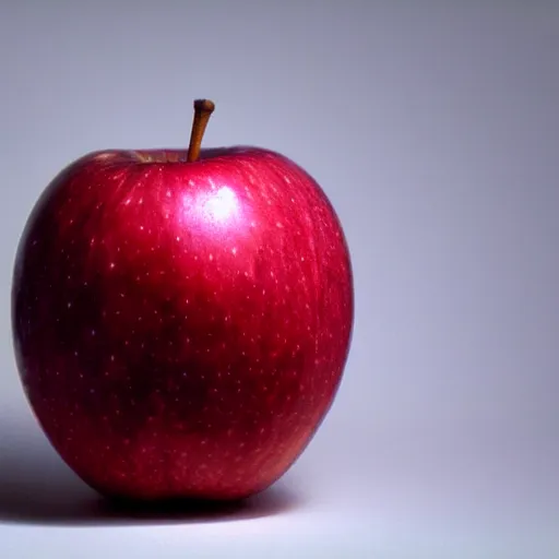 Prompt: still life of an apple, by Calarts and Apofiss, volumetric lighting