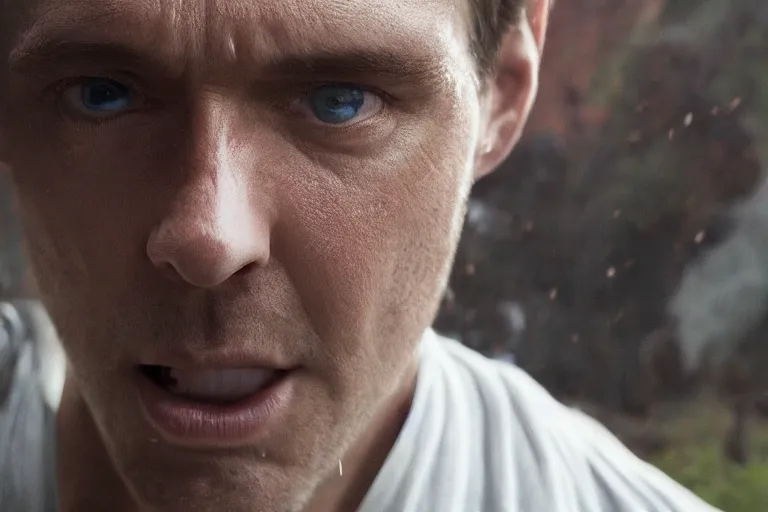 Prompt: VFX movie portrait closeup the avengers fight scene by Emmanuel Lubezki