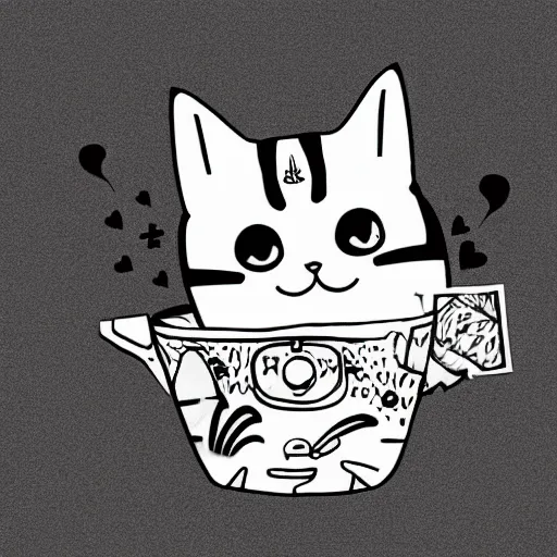 Image similar to cute Cat, anime, Kawaii, mcbess