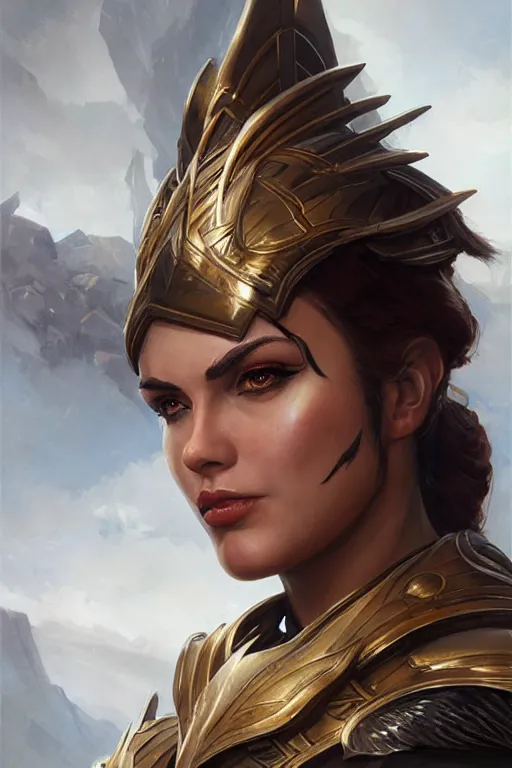 Image similar to amazon valkyrie athena, d & d, fantasy, portrait, highly detailed, headshot, digital painting, trending on artstation, concept art, sharp focus, illustration, art by artgerm and greg rutkowski and magali villeneuve