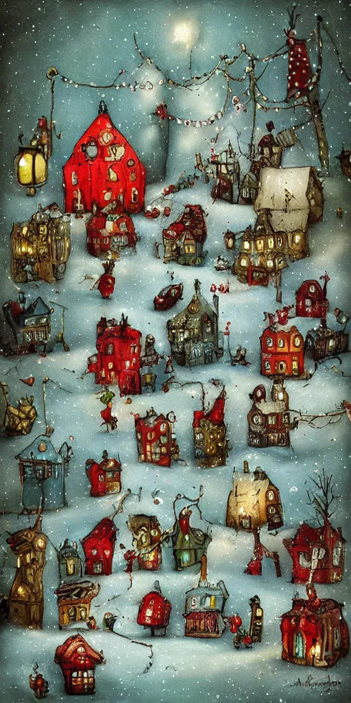 Image similar to a christmas toys scene by alexander jansson