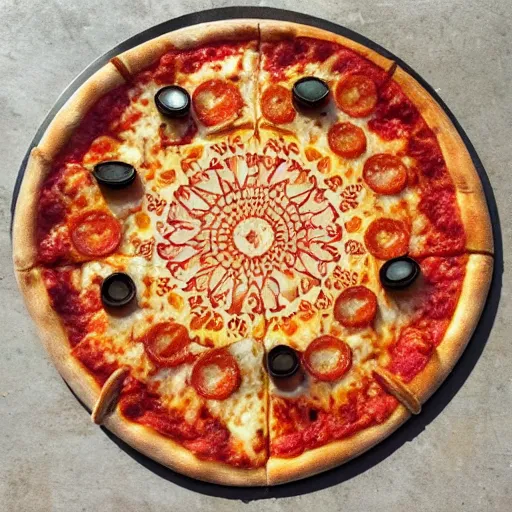 Prompt: pizza mandala