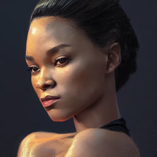 Prompt: a portrait of an attractive high - class black women by greg rutkowski, sung choi, mitchell mohrhauser, maciej kuciara, johnson ting, maxim verehin, peter konig, 8 k photorealistic, cinematic lighting, hd, high details, dramatic, dark atmosphere, trending on artstation