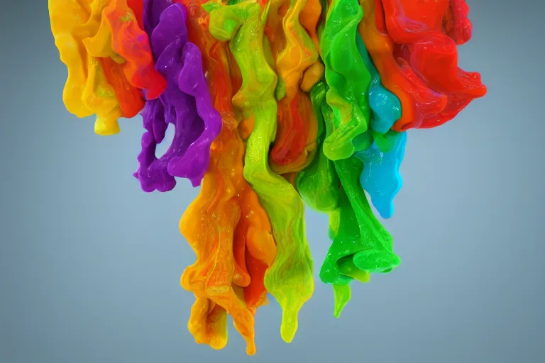 Prompt: Colourful odors by Lynda Benglis, octane render, transparent, 4k, 8k