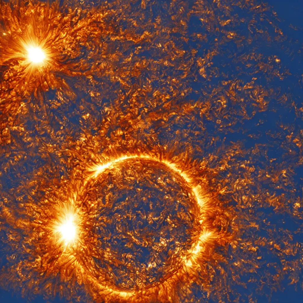 Image similar to the sun explodes, photo from earth