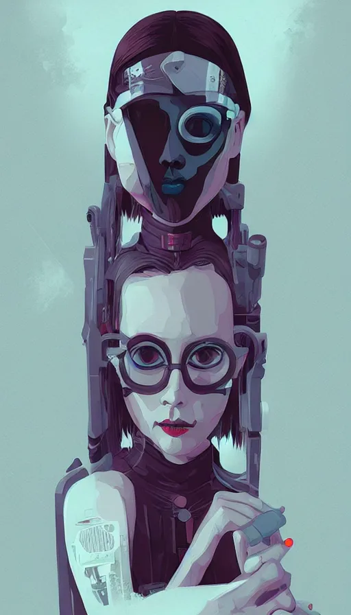 Image similar to cyberpunk wednesday addams, sharp focus, james gilleard, cinematic, game art, extremely detailed digital painting, print