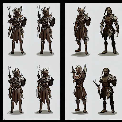 Prompt: dnd paladin character turnaround sheet, rpg, isometric isometric isometric, 8 clone views, d & d, trending on artstation, consistent default pose