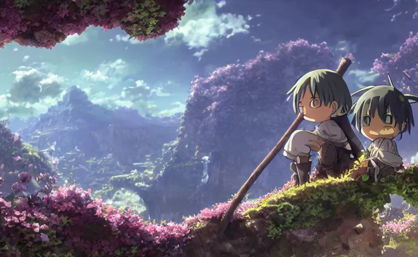 Prompt: made in abyss beautiful scenery, ultra detailed, 8k