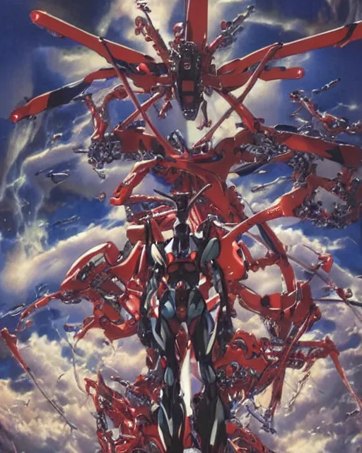 Image similar to evangelion by noriyoshi ohrai, hd, hyper detailed, 4 k