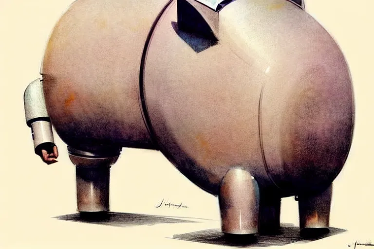 Image similar to ( ( ( ( ( 1 9 5 0 s retro future robot pig. muted colors. ) ) ) ) ) by jean - baptiste monge!!!!!!!!!!!!!!!!!!!!!!!!!!!!!!