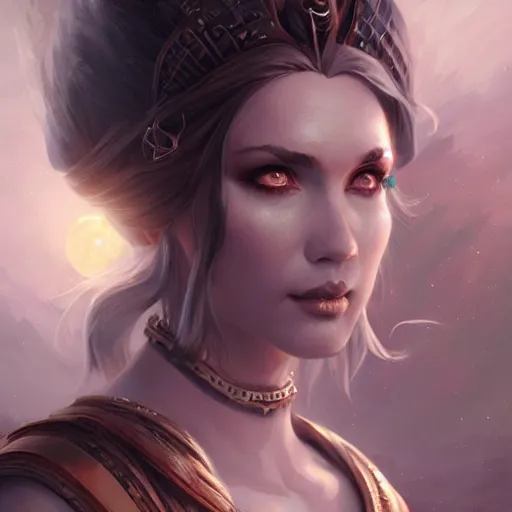 Image similar to lunar goddess, d & d, fantasy, portrait, highly detailed, digital painting, trending on artstation, concept art, sharp focus, illustration, art by artgerm and greg rutkowski and magali villeneuve