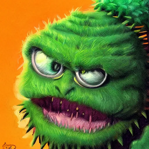 Image similar to a tennis ball monster, digital art, fantasy, magic, trending on artstation, ultra detailed, professional illustration by Basil Gogos