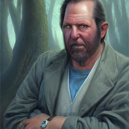 Image similar to Beautiful hyperrealistic detailed matte portrait painting of Gene Belcher from Bobs Burguer by andreas rocha and john howe and Martin Johnson