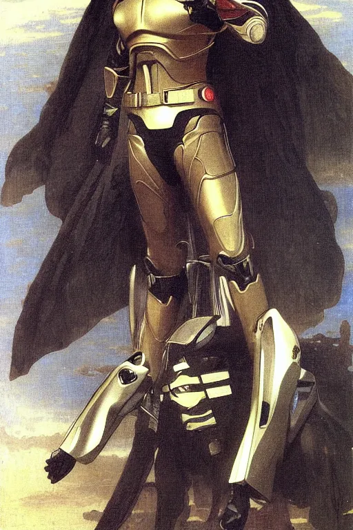 Prompt: portrait of a kamen rider rx, majestic, solemn, by bouguereau