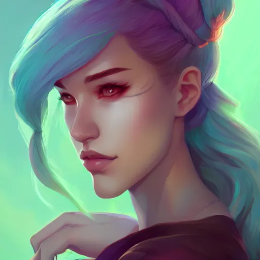 Image similar to a portrait of a beautiful model, art by lois van baarle and loish and ross tran and rossdraws and sam yang and samdoesarts and artgerm, digital art, highly detailed, intricate, sharp focus, Trending on Artstation HQ, deviantart, unreal engine 5, 4K UHD image