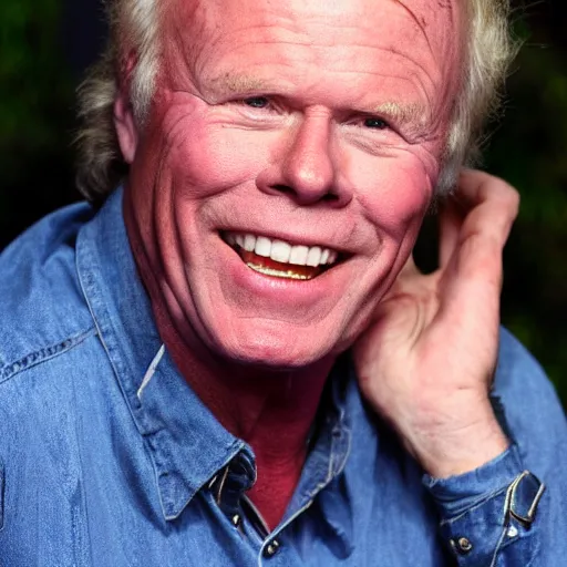 Prompt: people laughing at actor kevin tighe who is crying