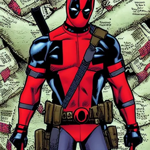 Image similar to deadpool in a dc comic book