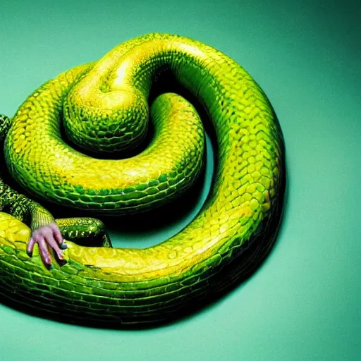 Image similar to human snake hybrid, bold natural colors, national geographic photography, masterpiece, full shot