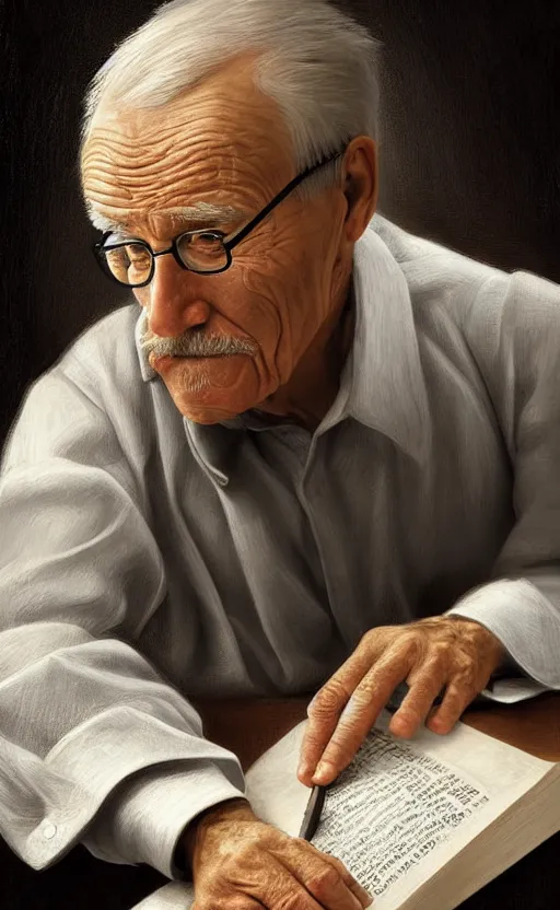 Image similar to old man doing hard work do what we can then leave it to god non - fiction elegant highly detailed digital painting 8 k uhd highly consistent object intricate sharp focus illustration, art by robin eley, paul lung, samuel silva