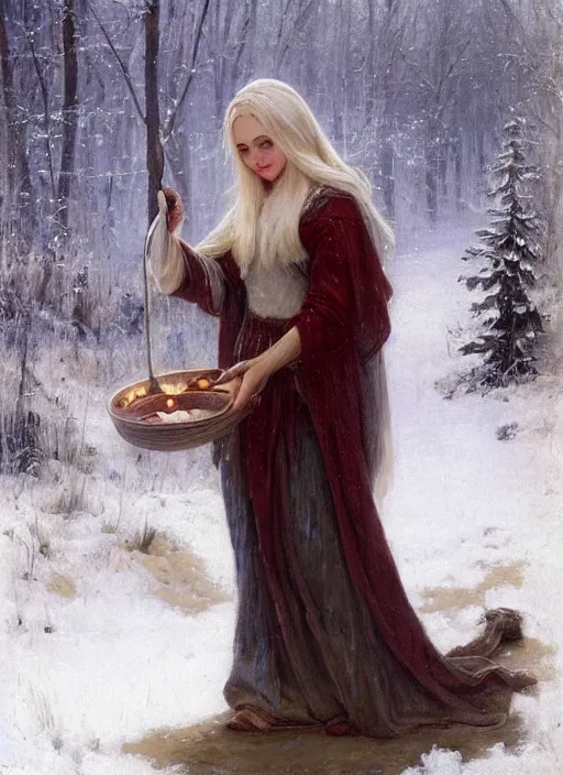 Image similar to a mage casting a frost spell by emile munier