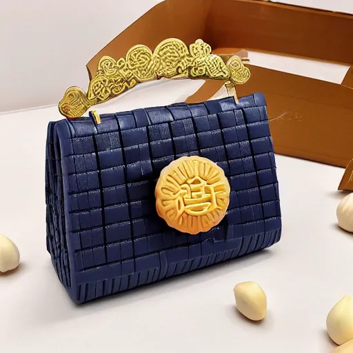 Prompt: mooncake 🥮 handbag 👜 👝 packaging