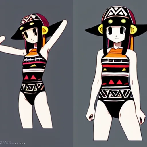 Image similar to beautiful boyish natalie portman gravure model in majora's mask, wearing wooden mask and baseball cap and leotard, street wear with subtle mayan patterns, aztec bathing suit, gapmoe yandere grimdark, trending on pixiv fanbox, painted by greg rutkowski makoto shinkai takashi takeuchi studio ghibli, akihiko yoshida