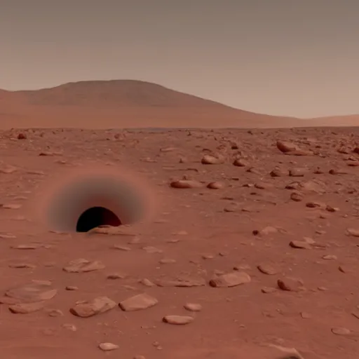 Image similar to dimensional portal on the ground on mars