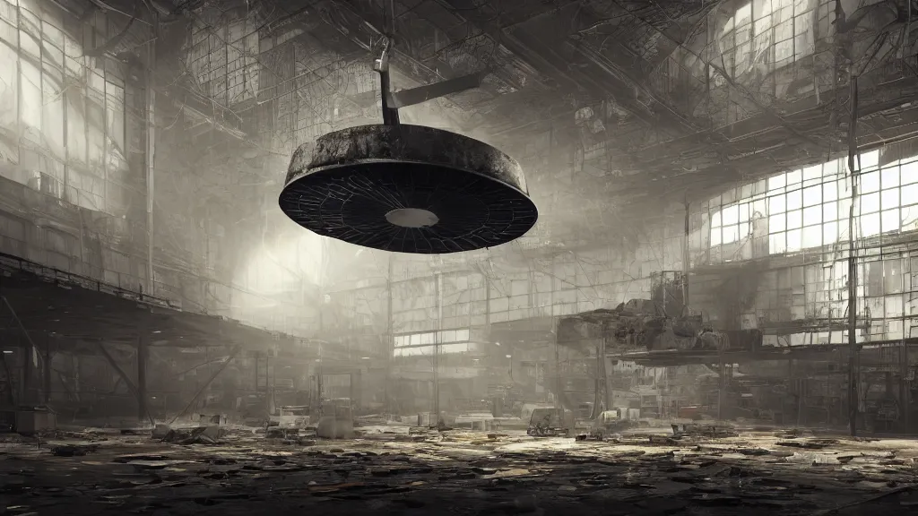 Prompt: an object render of a decrepit satellite dish, in a warehouse, by emmanuel shiu, trending on artstation, photorealistic, cryengine render 8 k uhd