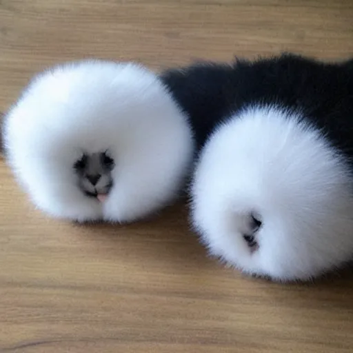 Image similar to photo of cute puffballs that look like cat heads