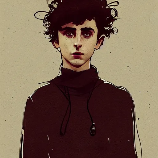 Prompt: timothee chalamet, timothee chalamet, concept art by jama jurabaev and ismail inceoglu and sparth, cel shaded, cinematic shot, trending on artstation, high quality, brush stroke