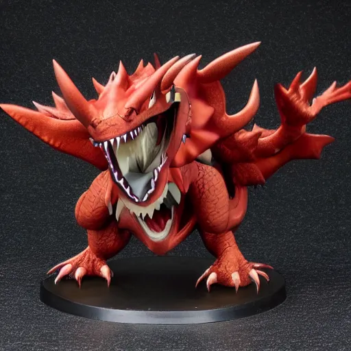 Prompt: groudon pokemon as a warhammer tabletop figurine t