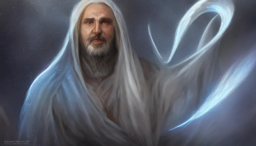 Image similar to Ilúvatar, bautiful digital realistic artwork on artstation