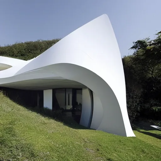 Image similar to house designed by zaha hadid