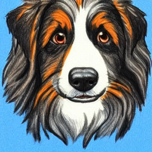 Image similar to australian shepard drawn by neil gaiman