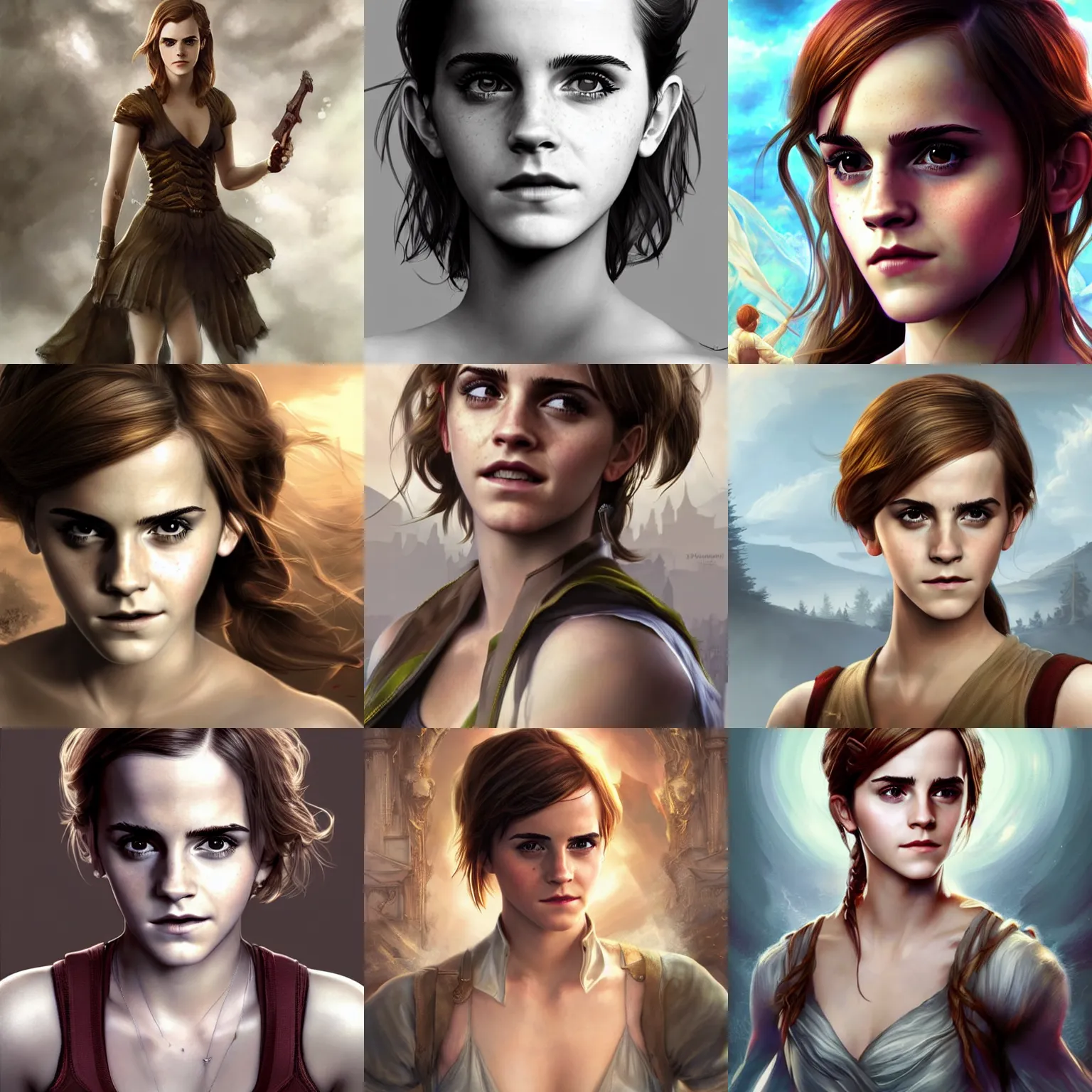 Prompt: emma watson as a video game character digital illustration portrait design by, mark brooks and brad kunkle detailed, gorgeous lighting, wide angle action dynamic portrait