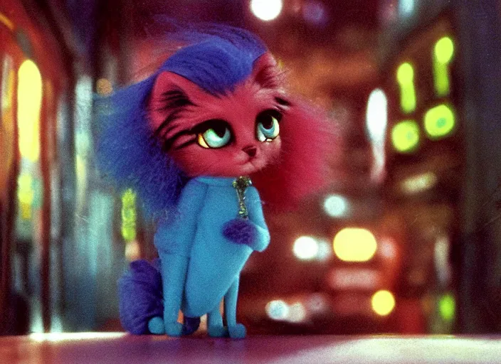 Image similar to littlest pet shop cat in bladerunner ( 1 9 8 2 )