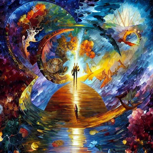 Image similar to art by android jones, james christensen, rob gonsalves, leonid afremov and tim white