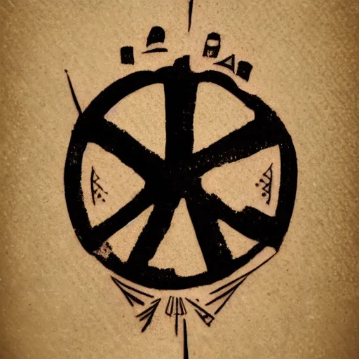 Image similar to small vector tattoo design. cuneiform peace hymn