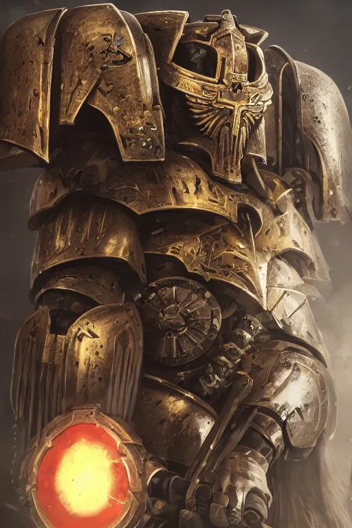 Image similar to armor portrait heros warhammer 4 0 k horus heresy fanart - the primarchs emperor by johannes helgeson animated with vfx concept artist & illustrator global illumination ray tracing hdr fanart arstation zbrush central hardmesh 8 k octane renderer comics stylized