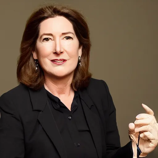 Image similar to kathleen kennedy as an evil villain