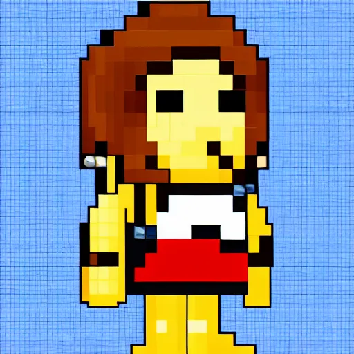 Image similar to 8 - bit video game sprite of a female adventurer, pixel art, great quality