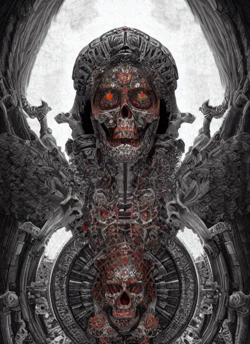 Image similar to digital _ painting _ of _ cizin mayan god of death _ by _ filipe _ pagliuso _ and _ justin _ gerard _ symmetric _ fantasy _ highly _ detailed _ realistic _ intricate _ port