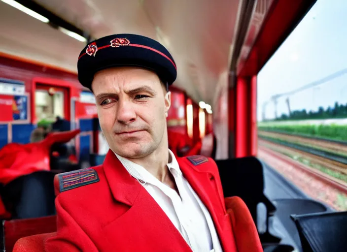 Image similar to train driver of the Russian Railways