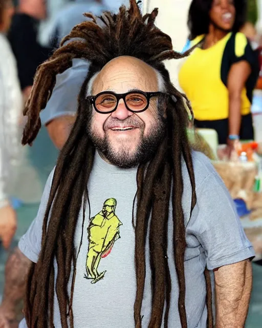 Image similar to danny devito with dreadlocks and a full length beard