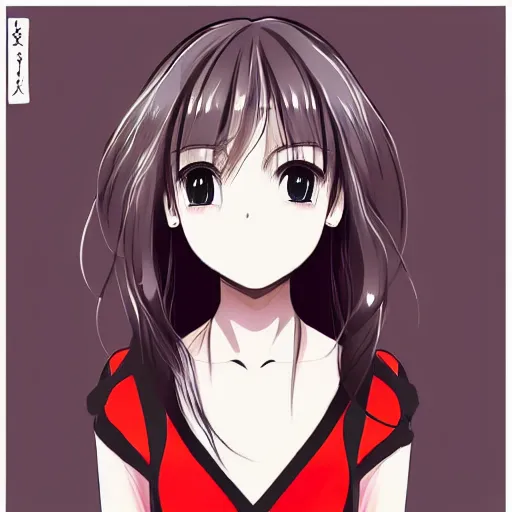 Image similar to “Detailed manga art of a beautiful Japanese girl holding a knife; loving expression; school uniform; high contrast; clean, sharp”