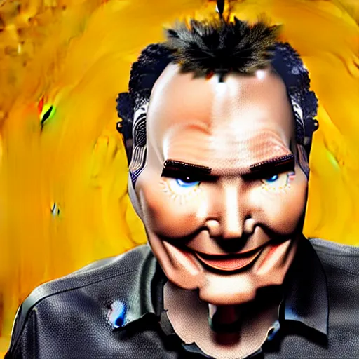 Image similar to uhd norm macdonald made of macaroni.