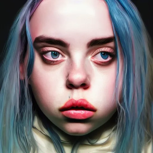 Image similar to painting of billie eilish by michal karcz | loony toons style