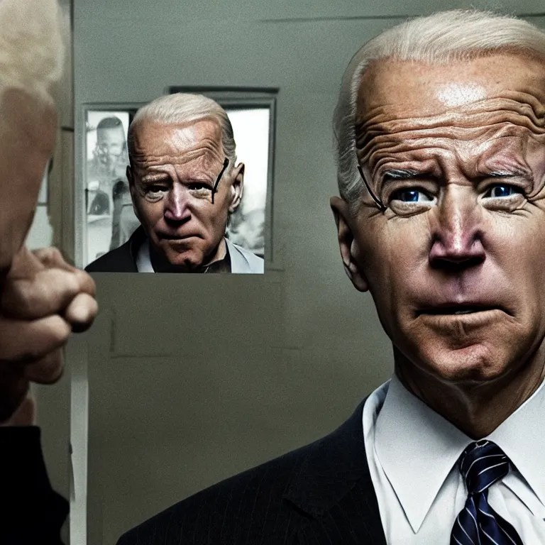 Image similar to Joe Biden as Walter White in Breaking Bad, film still