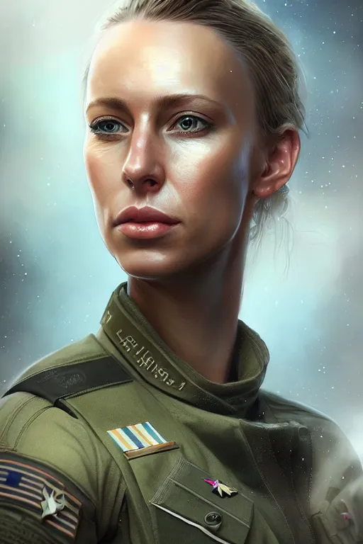 Prompt: epic professional digital art of gorgeous female starship military officer, by leesha hannigan, iris van herpen, artstation, cgsociety, wlop, epic, much wow, much detail, gorgeous, detailed, masterpiece
