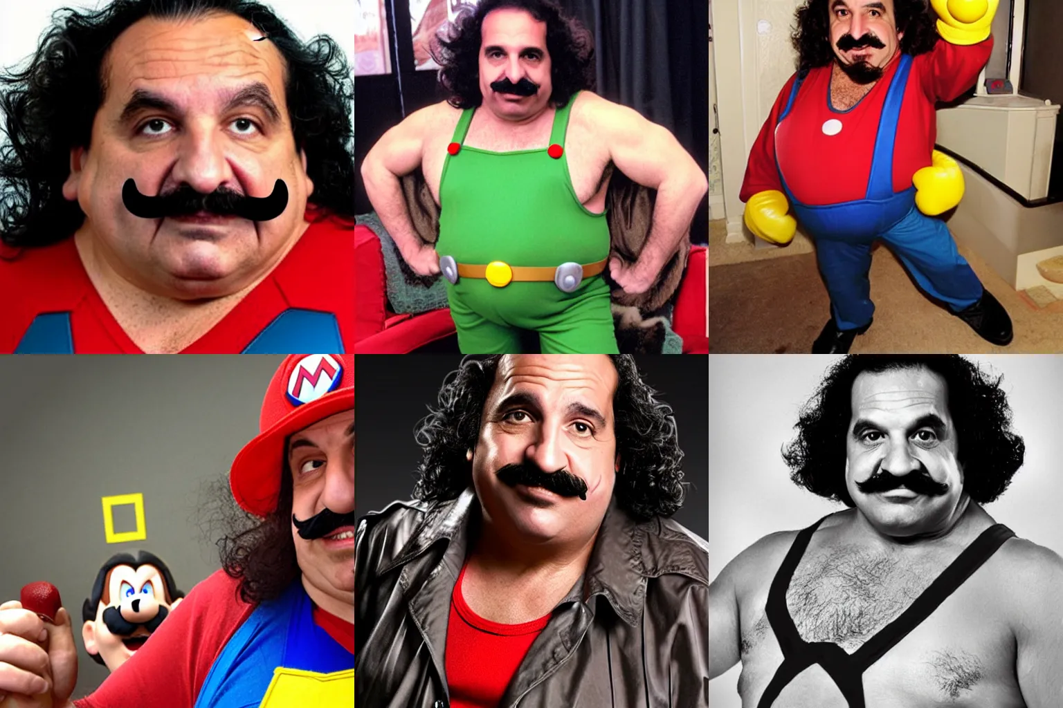 Prompt: Ron Jeremy as super mario